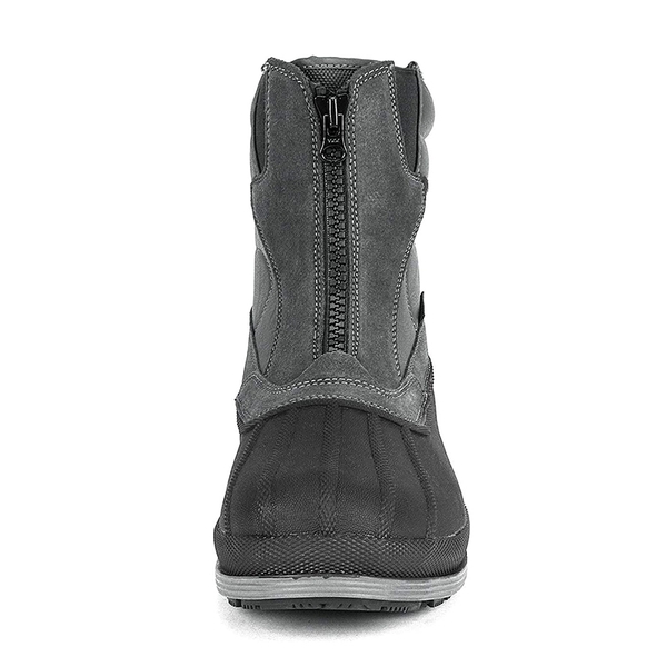 Men's Suede Thinsulate Snow Boots - GREY BLACK - 2
